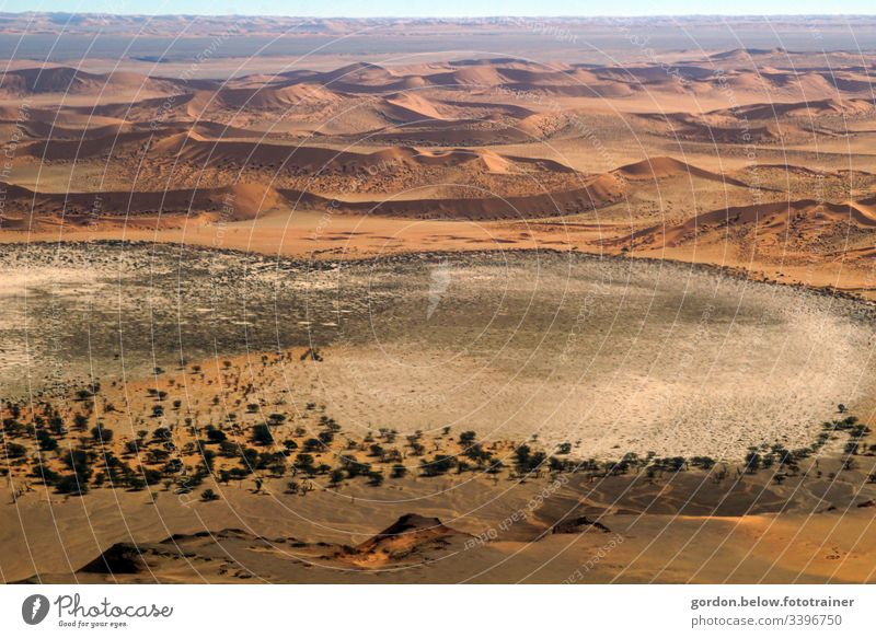 Desert Namibia formed by the wind! Colour photo day recording Deserted free surfaces Bird's-eye view Brown tones Light and shadow endless wide Vacation & Travel