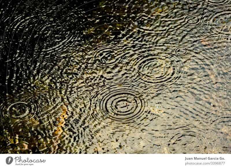 Ripples in the water of a river created by rain raindrop colorful decoration effect geometric illustration modern nature pattern shape surface texture textured