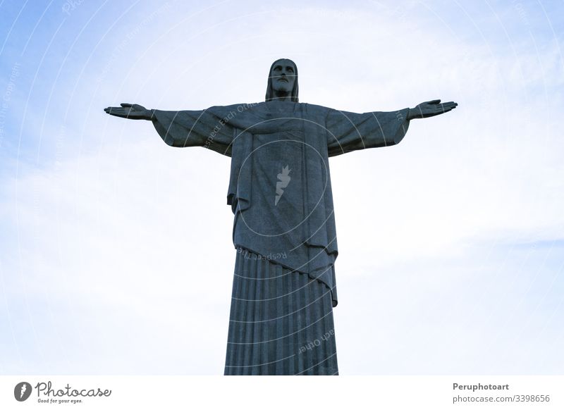 South America, Brazil, Rio de Janeiro. Christ the Redeemer landmark monument on Corcovado . rio brazil corcovado jesus statue janeiro tourism
