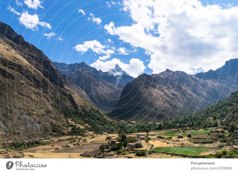 Landscape of Santa Cruz Trek, Huascaran National Park in the Andes of Peru. nature winter trek landscape peruvian mountain destination trekking huaraz hiking