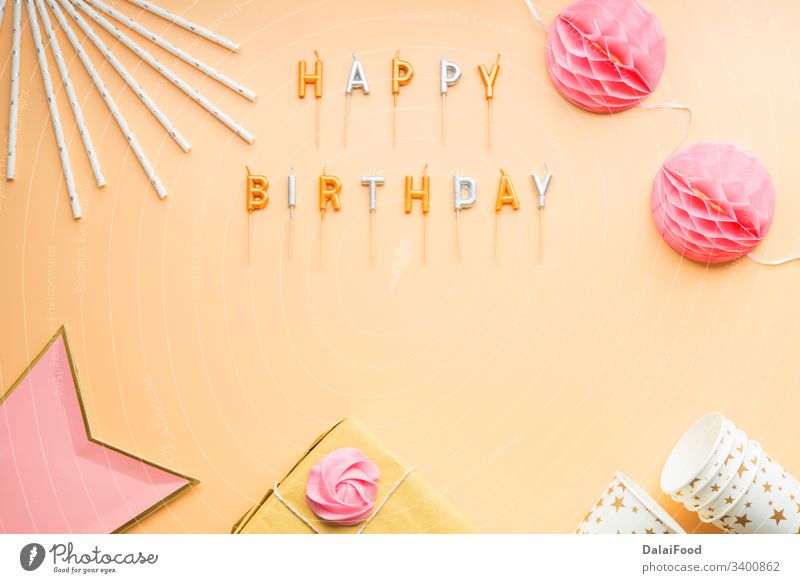 party celebration happy birthday frame advertising anniversary background banner brown background candles card carnival celebrate color confetti copy space