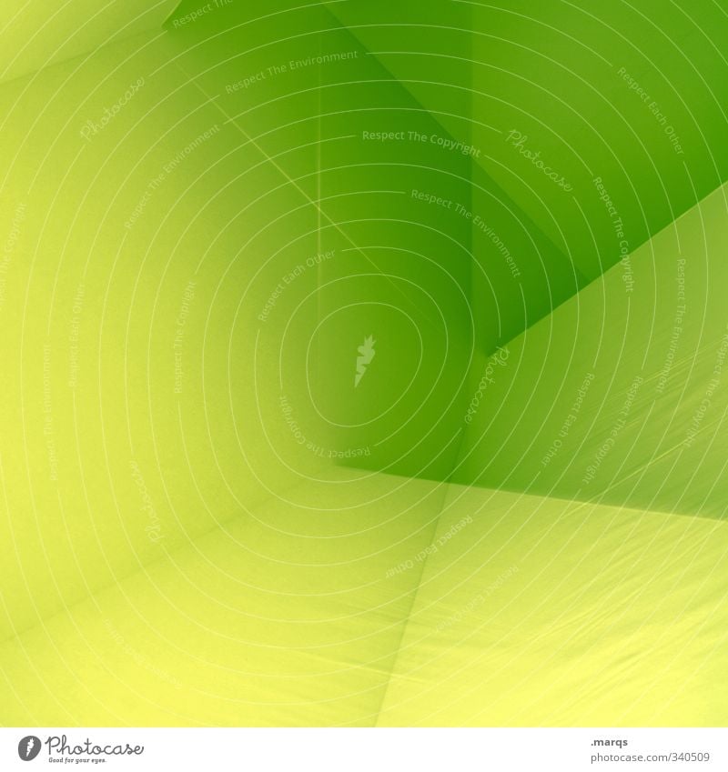 Yellow-green corner Structures and shapes Abstract Geometry Minimalistic Illustration Background picture Green Modern Sharp-edged Interior design Design Style