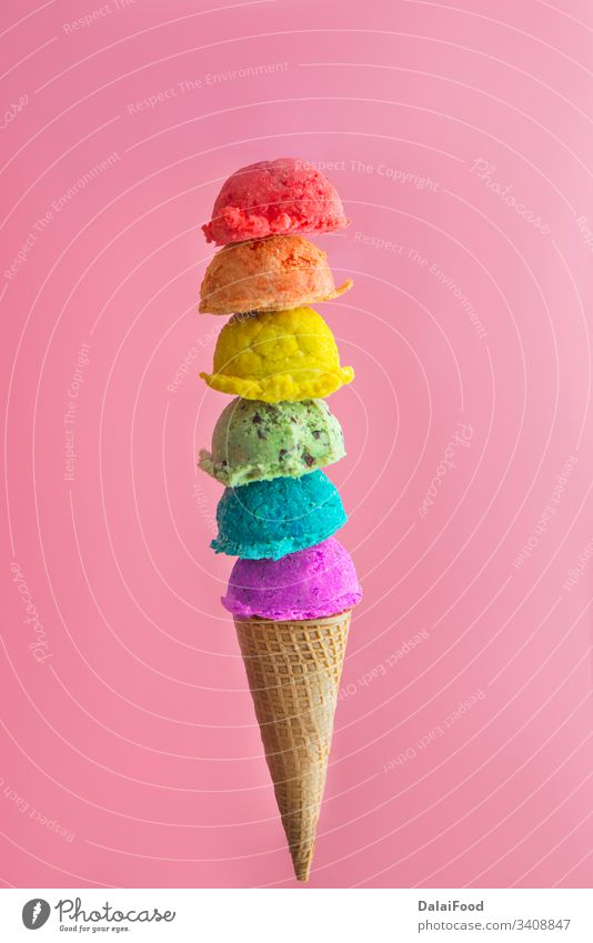 Ice cream of different fruits appetizer apricot ice cream ball blueberry ice cream chocolate ice cream cold colorful confection creamy dairy dessert exotic
