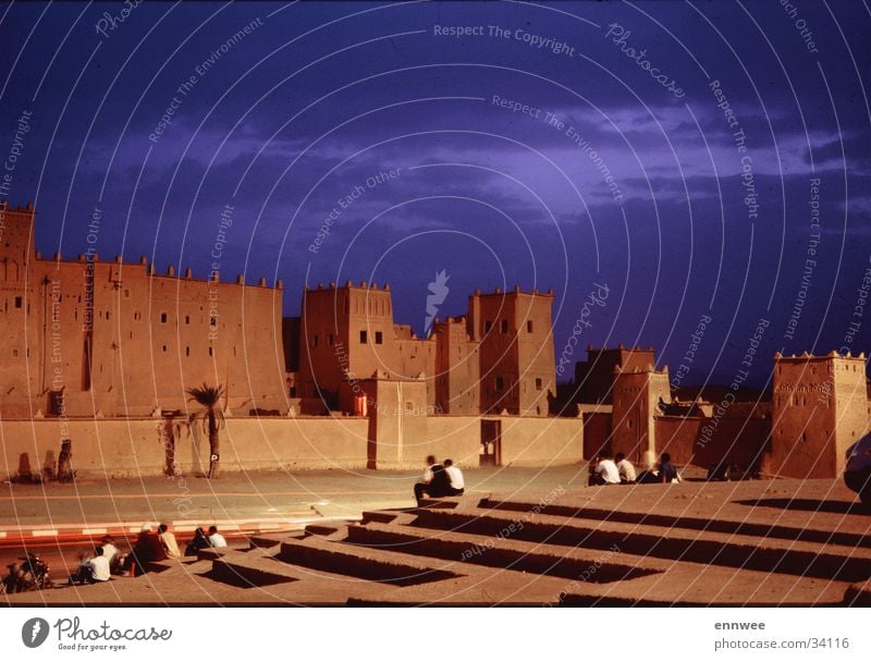Kasbah Tinehirt - Ouarzazate Medina Morocco Africa Moral kasbah Evening Architecture