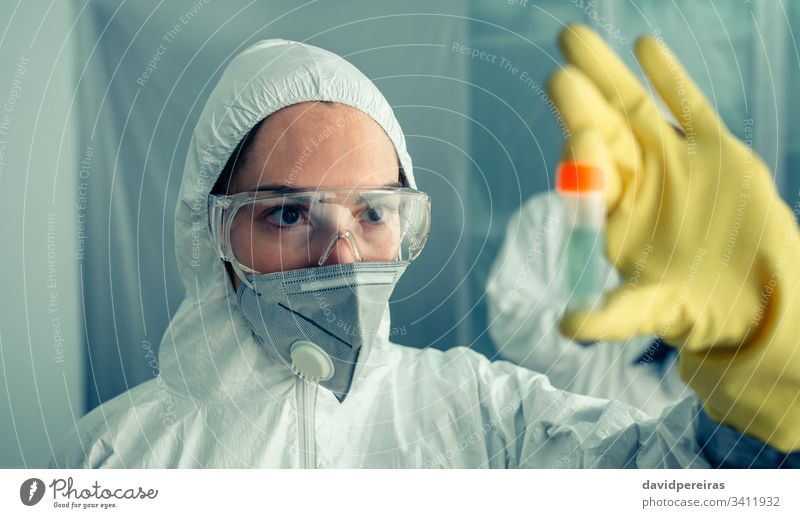 Scientist Coronavirus Protection Suit Man Protective Stock Photo