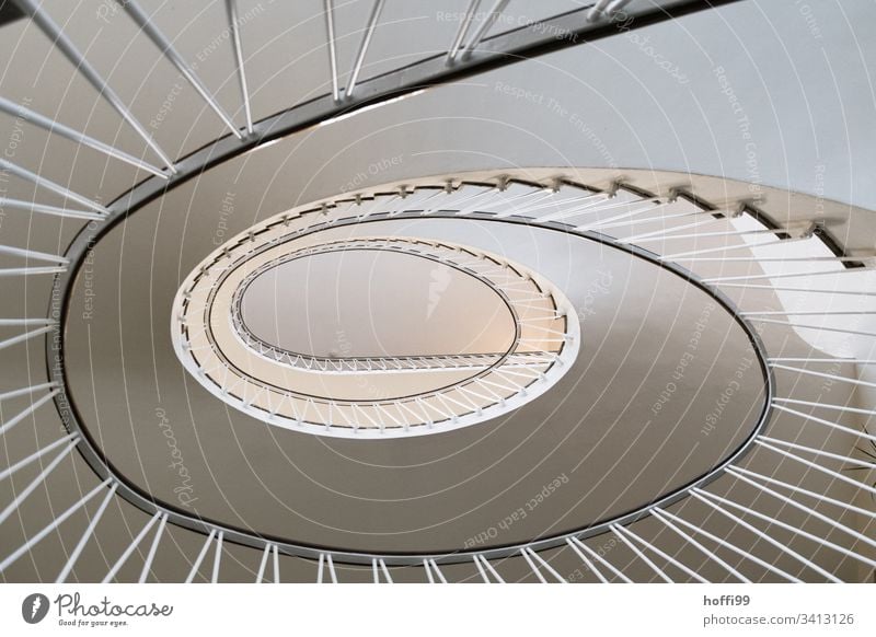 oval spiral staircase from the 50s Hoffi99 Architecture Stairs Staircase (Hallway) Handrail Spiral Winding staircase abstract pattern Vertigo Curve Upward