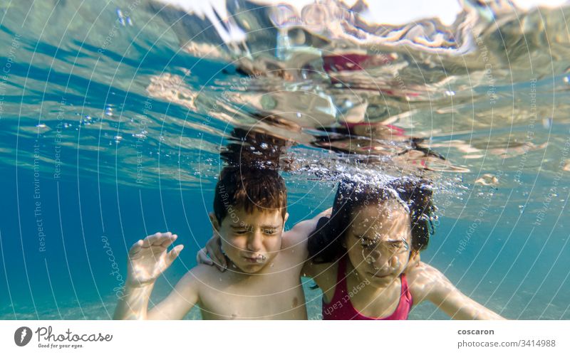 Girl fishing in swimming pool, Stock Photo, Picture And Royalty