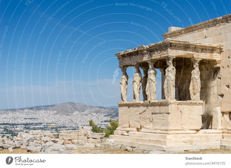 Caryatides, Erechtheion temple Acropolis in Athens, Greece greece acropolis athens ancient building greek parthenon famous architecture landmark classical