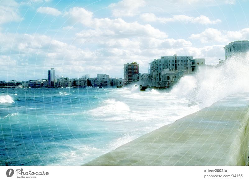Malecon in Habana Vacation & Travel Town Havana Cuba Waves Water