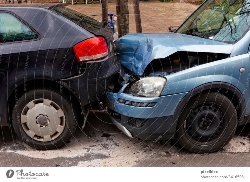 Photo of Cars Involved in a Collision or Crash Stock Photo - Image