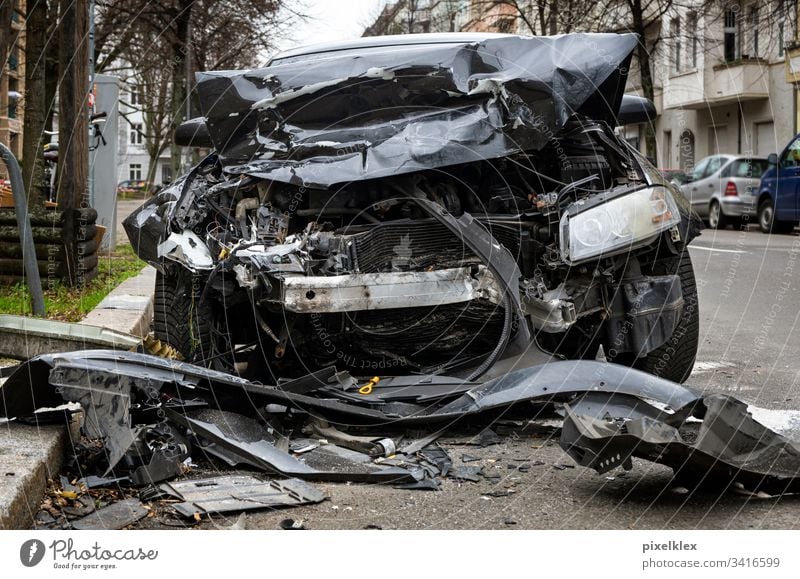 Photo of Cars Involved in a Collision or Crash Stock Photo - Image