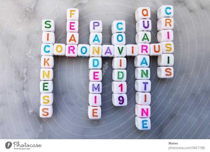 Coronavirus cubes crossword. Crossword on the topic Coronavirus china corona coronavirus disease epidemic flu puzzle text biohazard danger pandemic medical