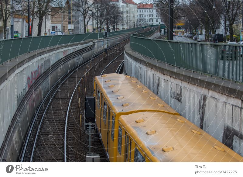 railway Berlin Pankow subway line U2 Deserted Exterior shot Downtown Capital city Old town Colour photo Town Day