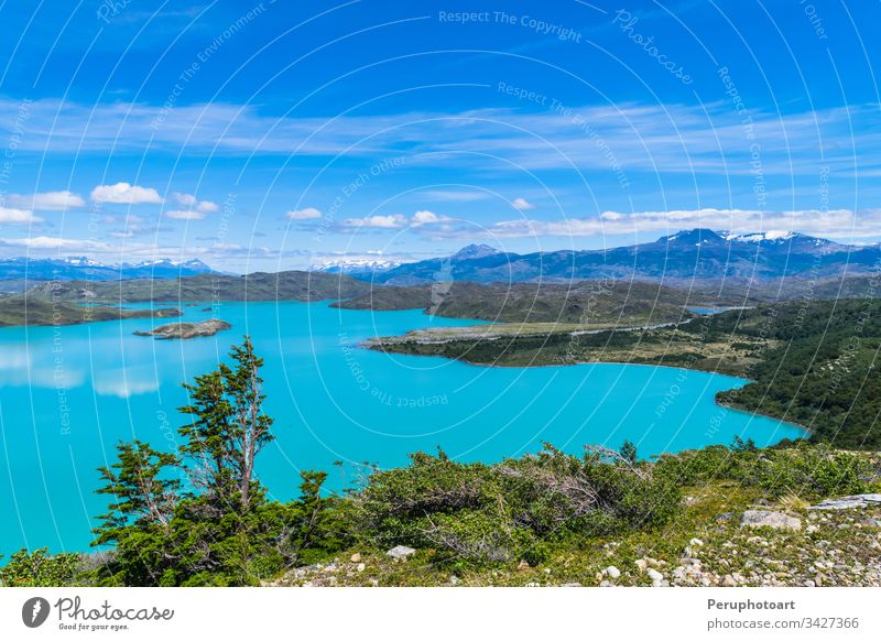 Landscape view from the Nimez lagoon in Calafate, in Patagonia, Argentina landscape nimez patagonia argentina beautiful water travel el calafate reserve road
