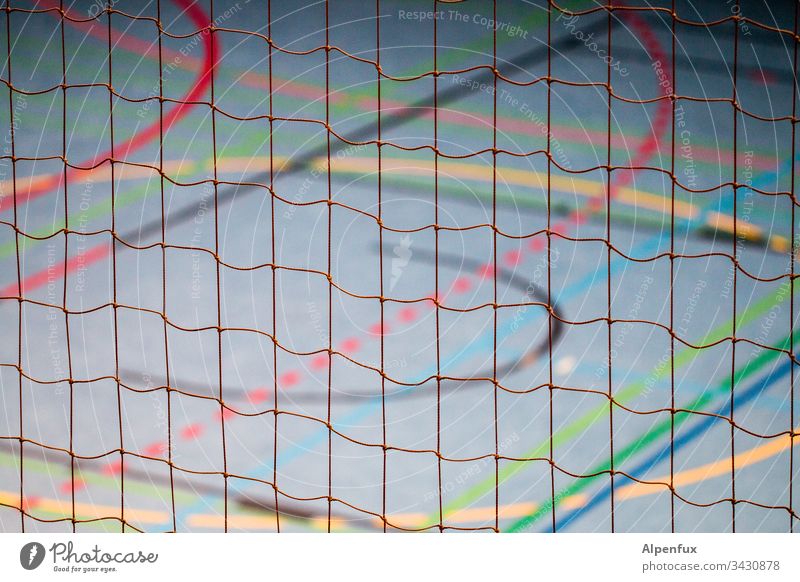 colourful network | rope team Net Rope lines variegated Multicoloured Green Orange Blue Red Abstract Deserted Colour Colour photo background