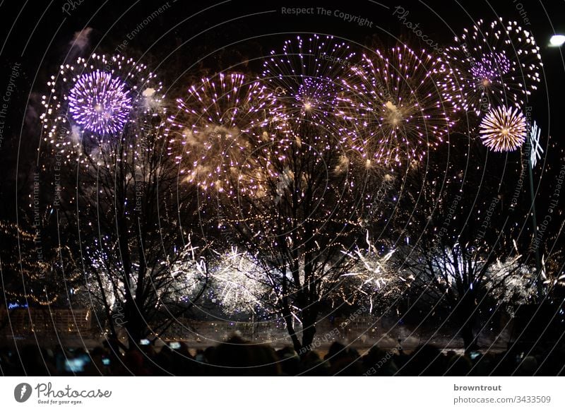New Year's Eve fireworks in Riga Firecracker Night Feasts & Celebrations Bang Party Pyrotechnics Night sky