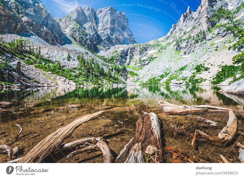 Lake with fallen trees in water in a rocky landscape Wellness Rock Expedition Time to yourself Break Camping Earth Americas National Park Climate change