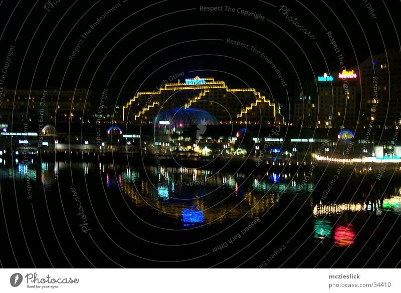 HOTEL Sydney Australia Night Light Reflection Hotel Architecture darling habour Lighting Water Harbour lights