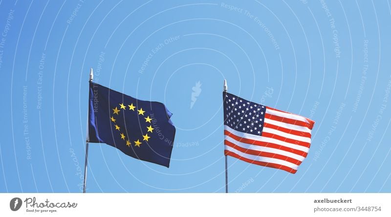 flags of Europe and United States of America next to each other europe usa united states america american european union banner alliance relationship friendship