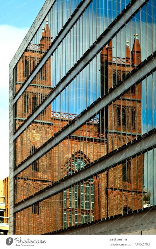 Friedrichwerdersche Kirche, mirrored in the Foreign Ministry Architecture on the outside Ministry of Foreign Affairs Berlin city friedrichwerdersche church