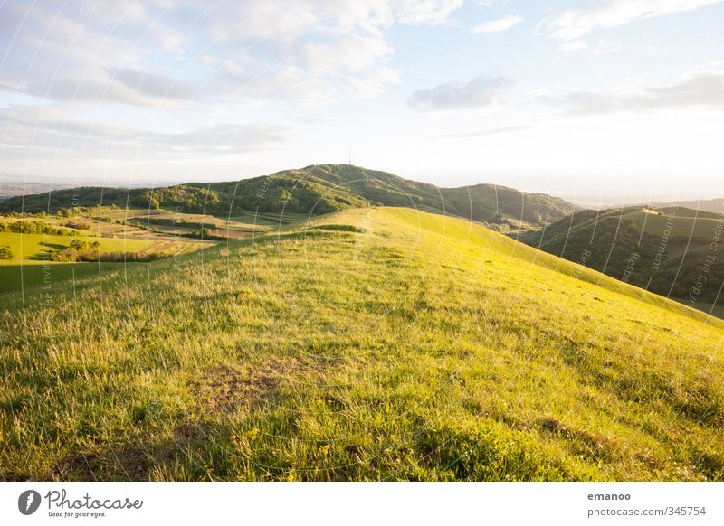 Kaiserstuhl Vacation & Travel Trip Far-off places Summer Summer vacation Sun Mountain Nature Landscape Plant Sky Grass Meadow Field Hill Peak Volcano Bright