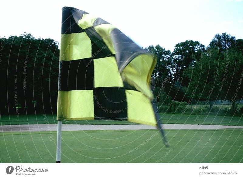 golf flag Flag Places Yellow Black Strike Sports Wind Golf Corner Target Hollow