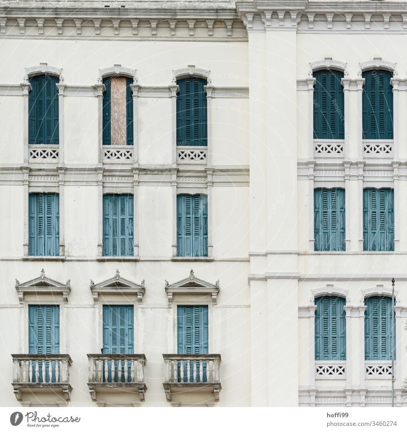 Historical facade of the Belle Époque Belle Epoque Architecture Facade Venetian blinds shutters Old town old town house Shutter Building Balcony Window