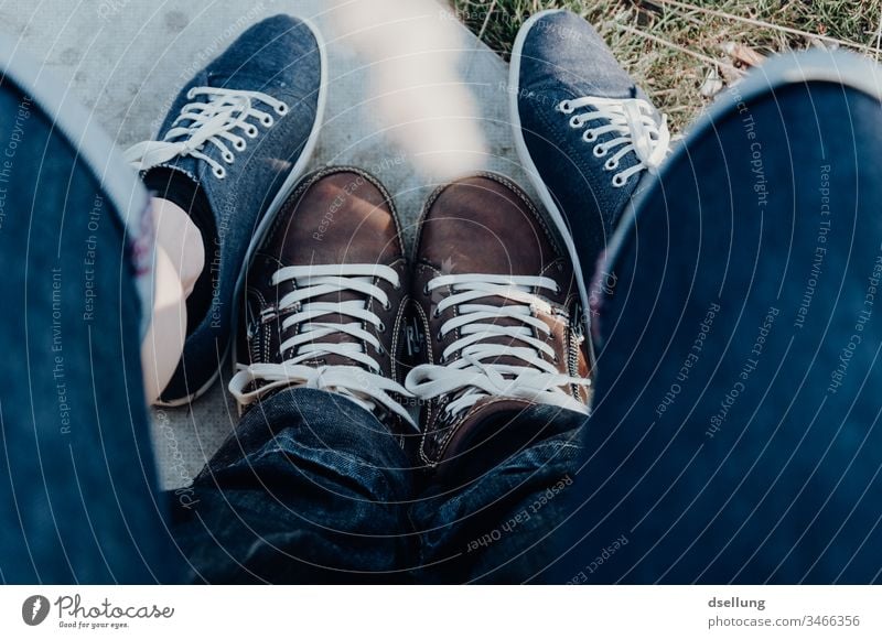 Selfie Girl Slim Legs Blue Shoes and Dress Isolated on Concrete