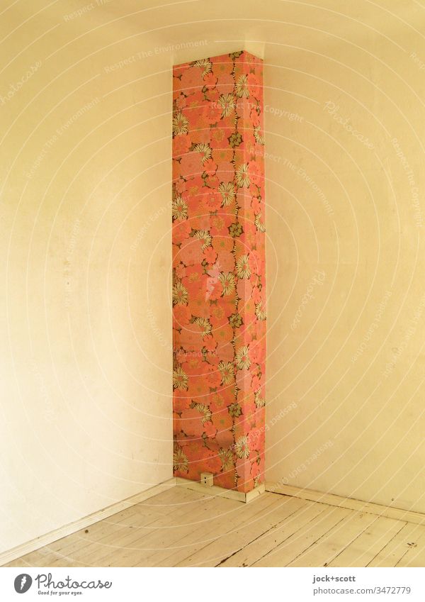 conspicuous corner in the room through pattern Sharp-edged Simple Background picture Corner Wall (building) Design Creativity floral sample wallpaper