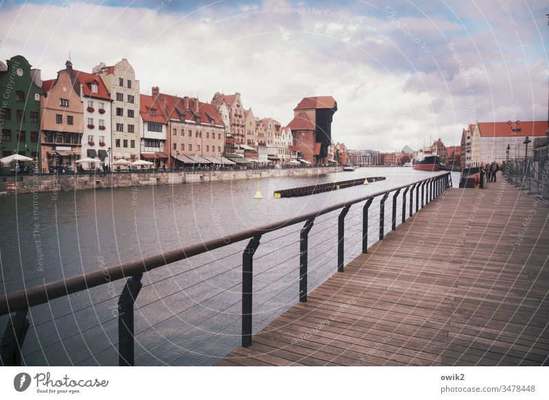 postcard Gdansk Poland Exterior shot Colour photo Copy Space top Deserted Copy Space bottom Copy Space left Copy Space right Sky Baltic Sea Gdánsk Town Old town