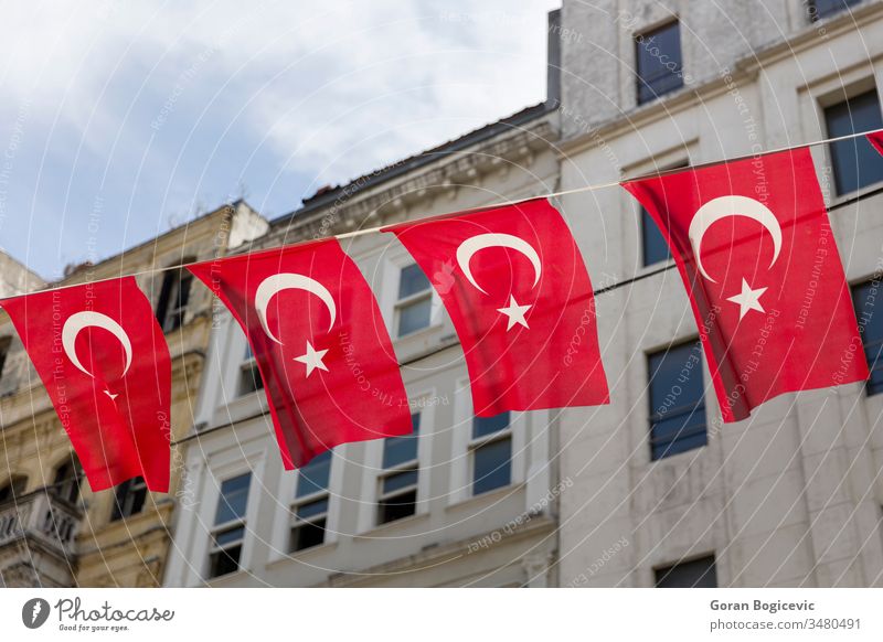 Turkish flags on the street of Istanbul, Turkey red istanbul background turkey turkish national architecture culture travel ancient tourism star wall country