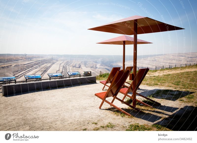 Viewpoint " Terra Nova " at the opencast lignite mine Hambach in NRW. RWE presents its industrial environment and landscape destruction on a biblical scale as a positive achievement