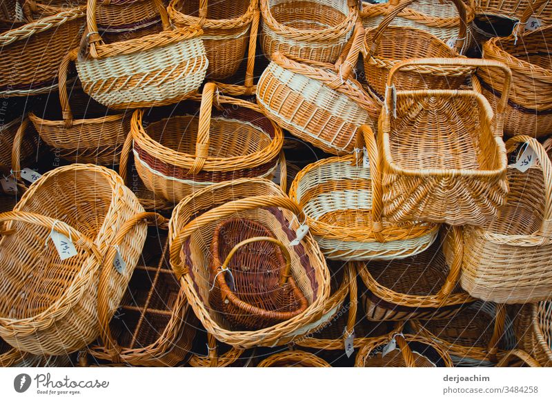 Baskets large and small. Set off brown or white. With large handle or small. baskets Shadow Exterior shot Sunlight Neutral Background Street Silhouette Many Day