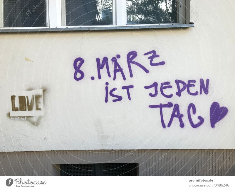 Graffiti for Women's Day: "March 8 is Women's Day" / Photo: Alexander Hauk Woman women equal rights women's day Wage Gap constitutional law Democracy policy