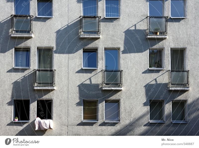 airing Living or residing Flat (apartment) House (Residential Structure) Environment Town High-rise Building Architecture Facade Window Gray Balcony Ventilate