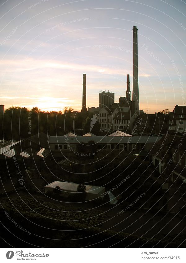 Power plant 02 Panorama (View) Sunset Architecture Electricity generating station Chimney Large