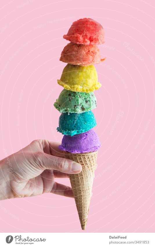 Colorful ice cream deals flavors