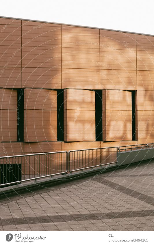architecture Architecture built Facade Handrail Lanes & trails Esthetic Abstract Wall (building) Town Light Sharp-edged lines Structures and shapes Pattern