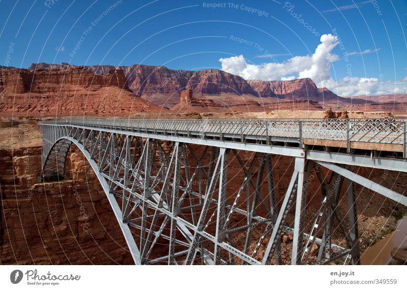 bridge building Vacation & Travel Tourism Adventure Environment Nature Landscape Sky Clouds Rock Canyon River Desert Bridge Traffic infrastructure