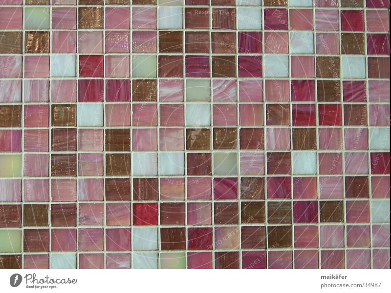 Mixture in rosé Mosaic Grid Pink Beige Brown Glittering Light Craft (trade) Style Architecture bisazza Seam Tile Contrast