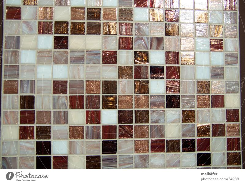 Mixture in brown Mosaic Grid Brown Glittering Light Craft (trade) Style Architecture bisazza Seam Tile Contrast