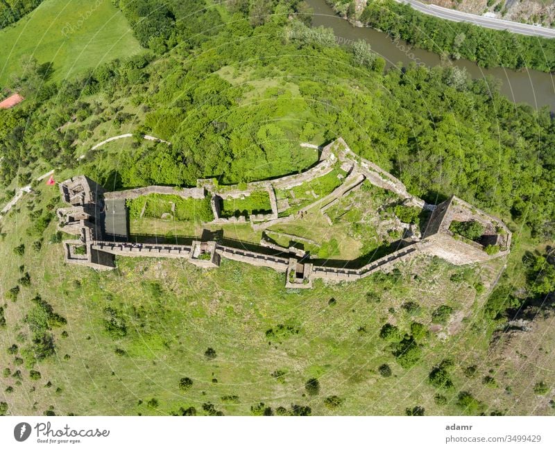 Maglic Castle, fortress built in 13th Century, Kraljevo, Serbia architecture aerial Ibar building old tourism landscape view travel Europe town landmark