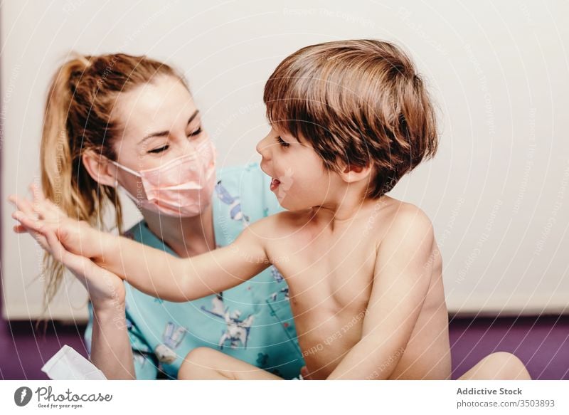 Nurse Examining Woman with Big Stock Photo - Image of positive