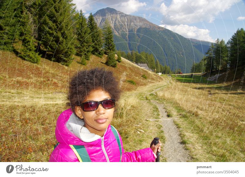 Young Girl Hiking On Mountain Stock Photo, Picture and Royalty