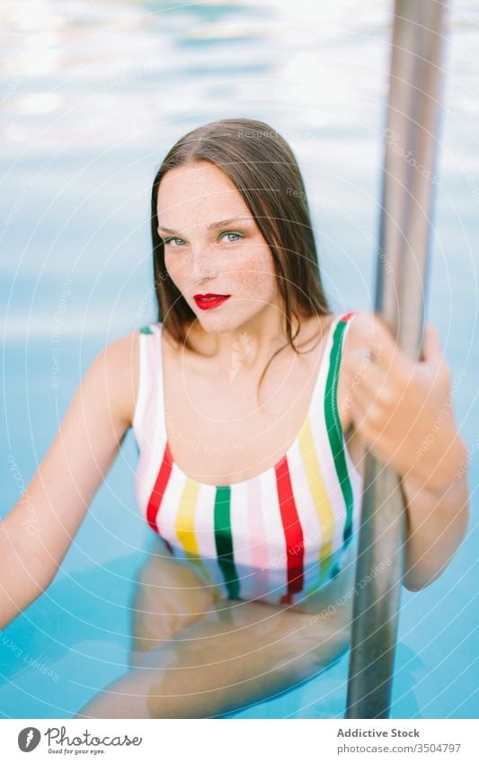 Young slim women in swimming pool - a Royalty Free Stock Photo from  Photocase