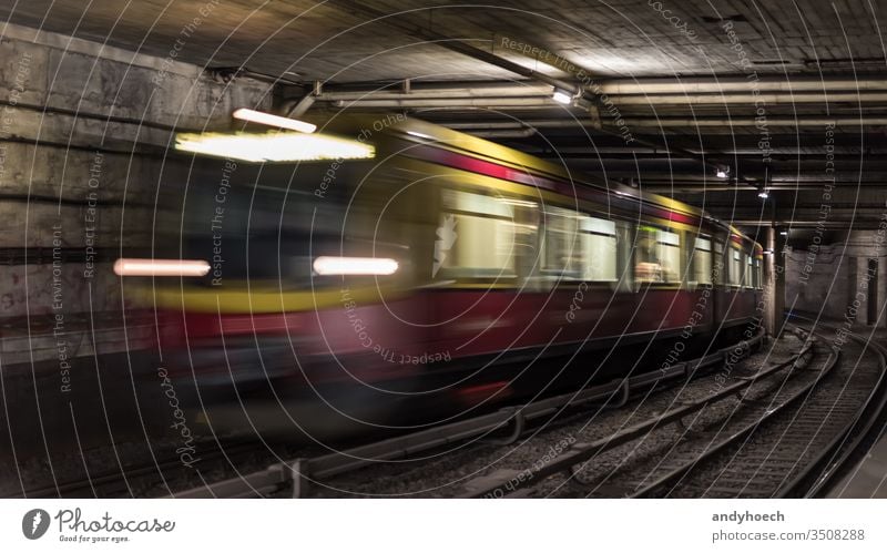 Berlin tunnel systems for infrastructure for public transport abstract architecture arrival Background blur blurred Business city commuter connection departure