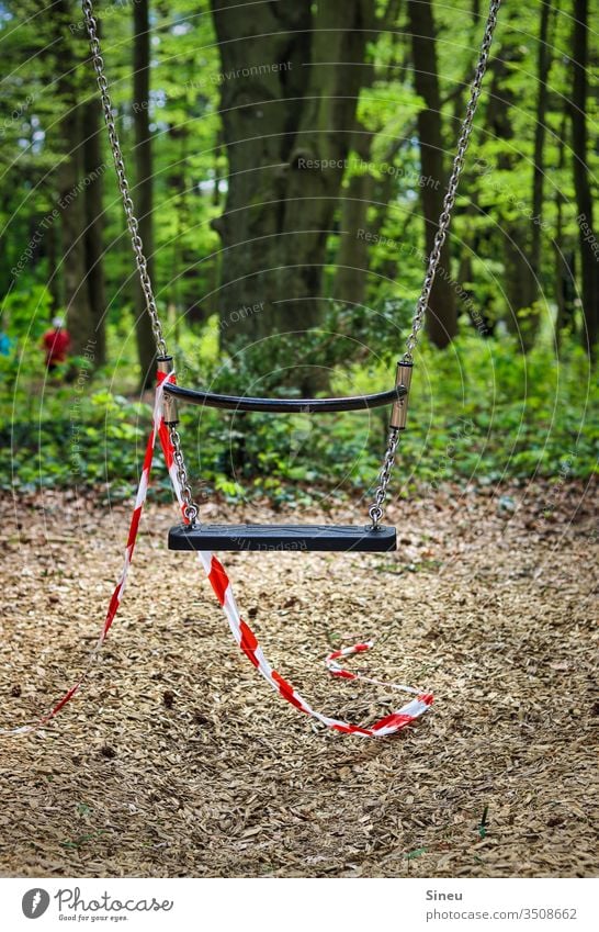 I've had it, I'm going on the swing. Swing To swing Playground woodland playground Forest Nature Playing Infancy Joy Children's game Leisure and hobbies