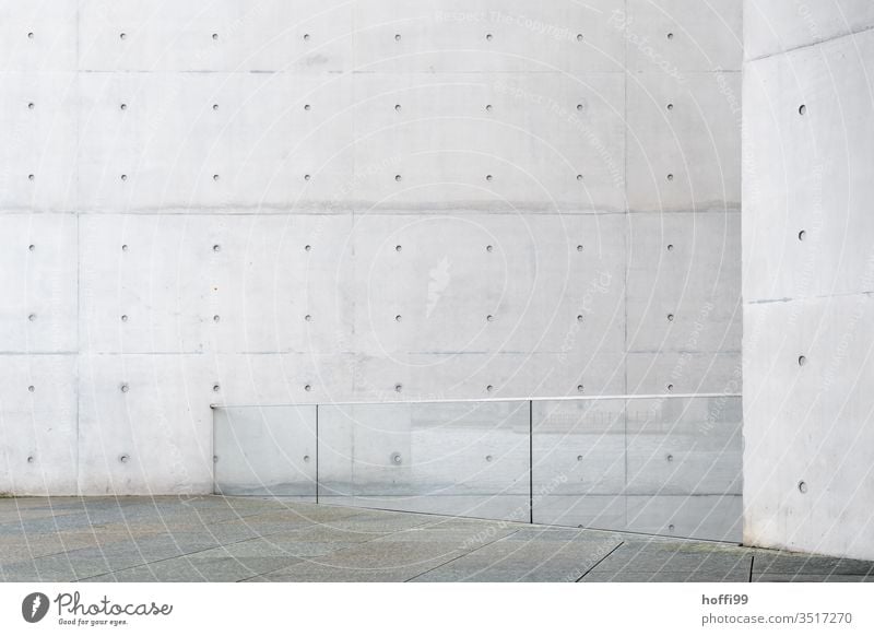 Exposed concrete with glass wall exposed concrete exposed concrete wall minimalism Architecture House (Residential Structure) Wall (building) Town Dry