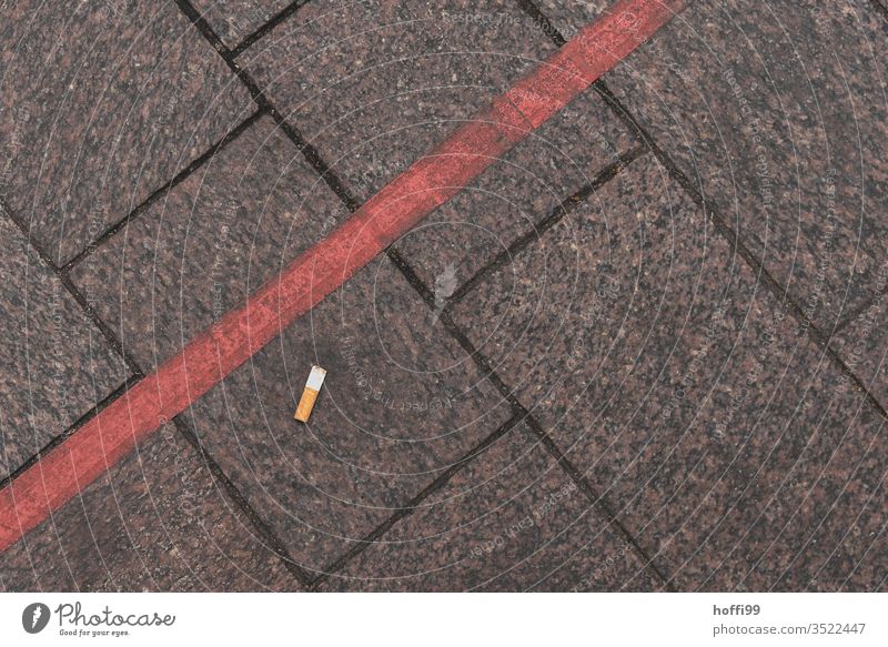 red line with flip without lip Line Border Red tilt express Cigarette Butt line course Paving stone Cobbled pathway bricks walkway slab waste Carefreeness