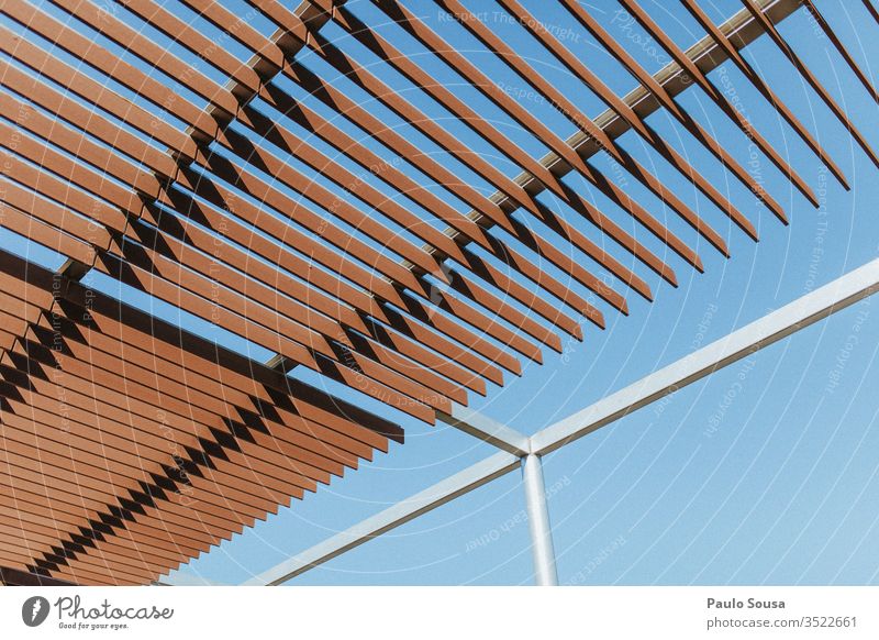 Low Angle View Of Shade Structure Against Clear Blue Sky shade Structures and shapes structure Copy Space background Exterior shot Deserted Pattern Colour photo